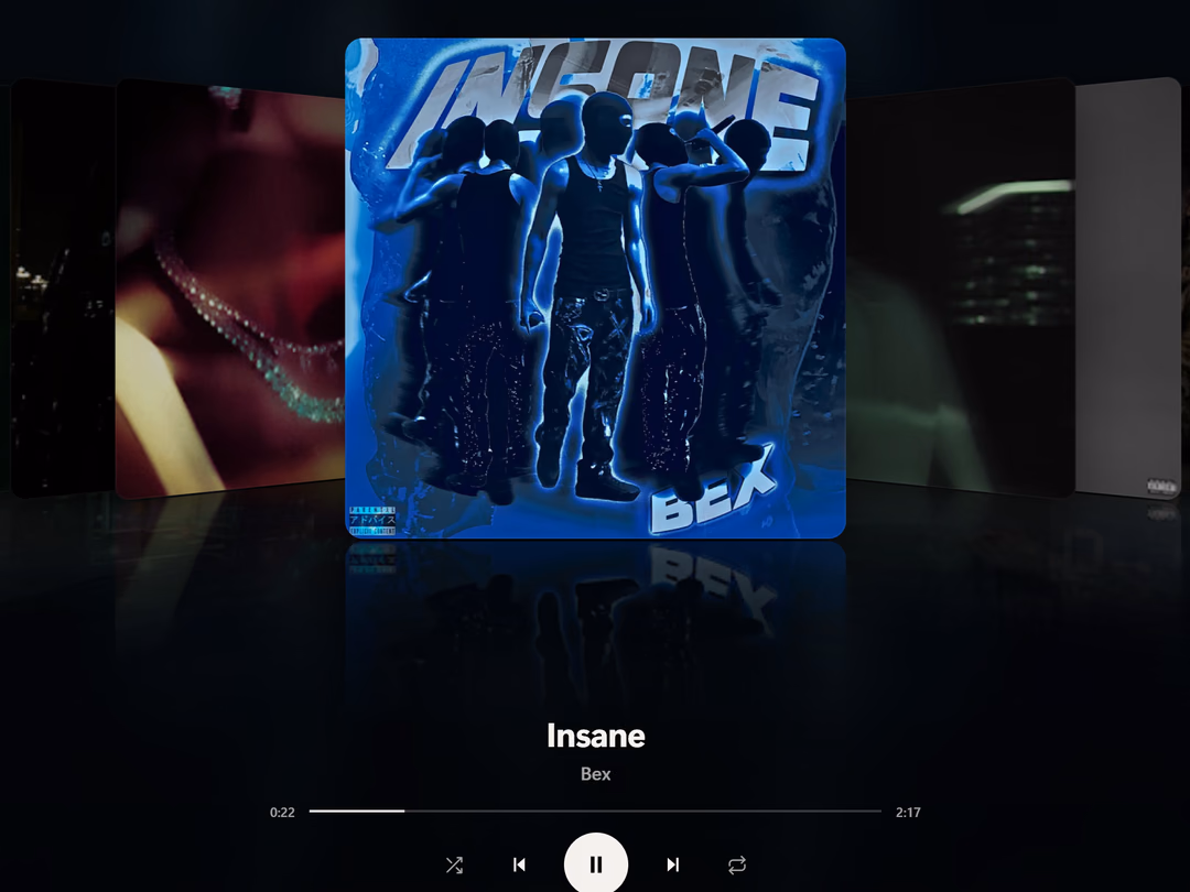 Mode Coverflow avec carrousel d’albums en 3D
